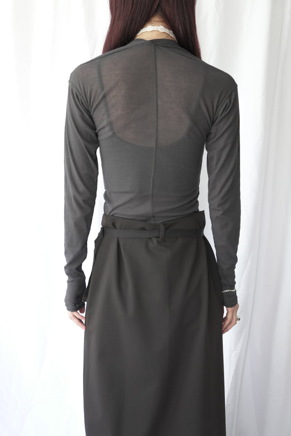 SHEER FRAISE DISTORTED HENRY / CHARCOAL