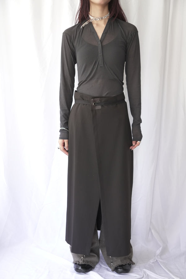 SHEER FRAISE DISTORTED HENRY / CHARCOAL