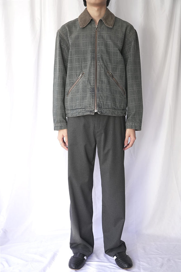 WIND TROUSERS / GREY PINSTRIPE
