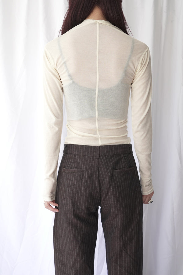 SHEER FRAISE DISTORTED HENRY / ECRU