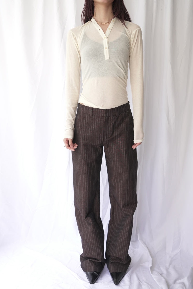 SHEER FRAISE DISTORTED HENRY / ECRU