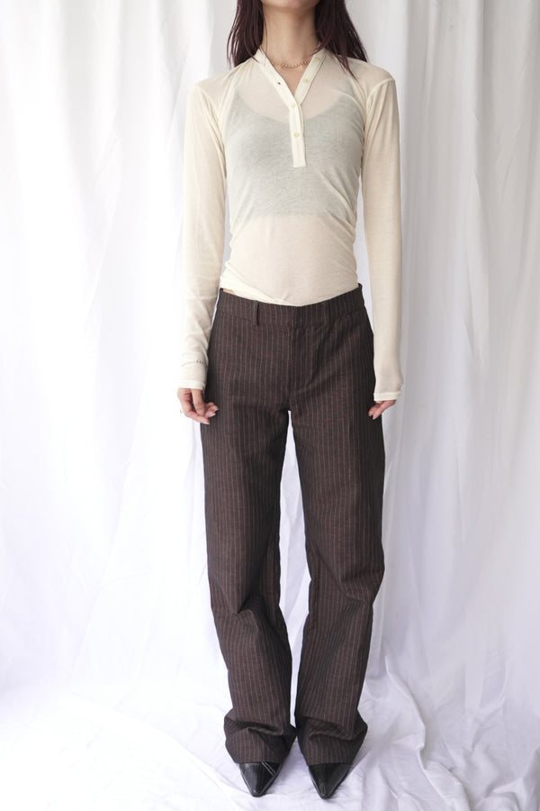 SHEER FRAISE DISTORTED HENRY / ECRU