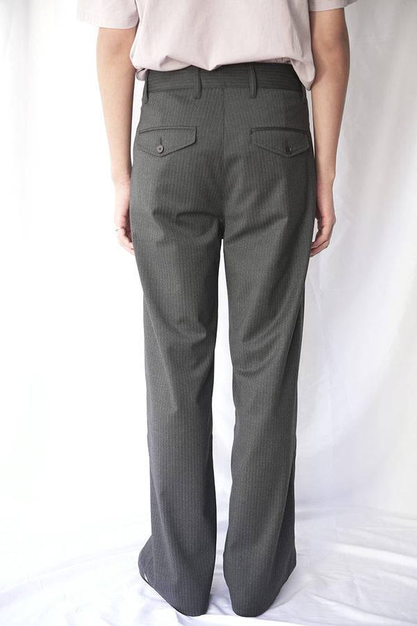 WIND TROUSERS / GREY PINSTRIPE