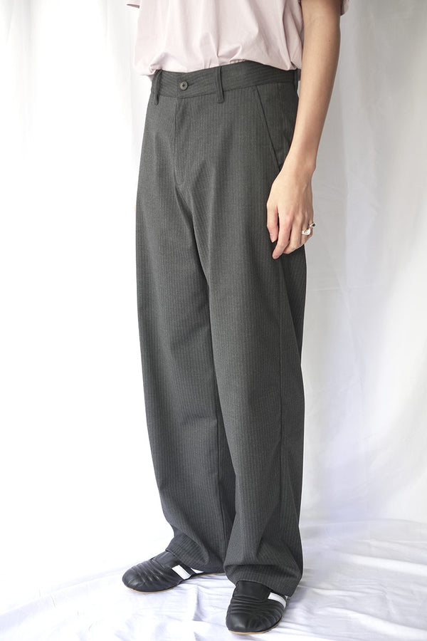 WIND TROUSERS / GREY PINSTRIPE