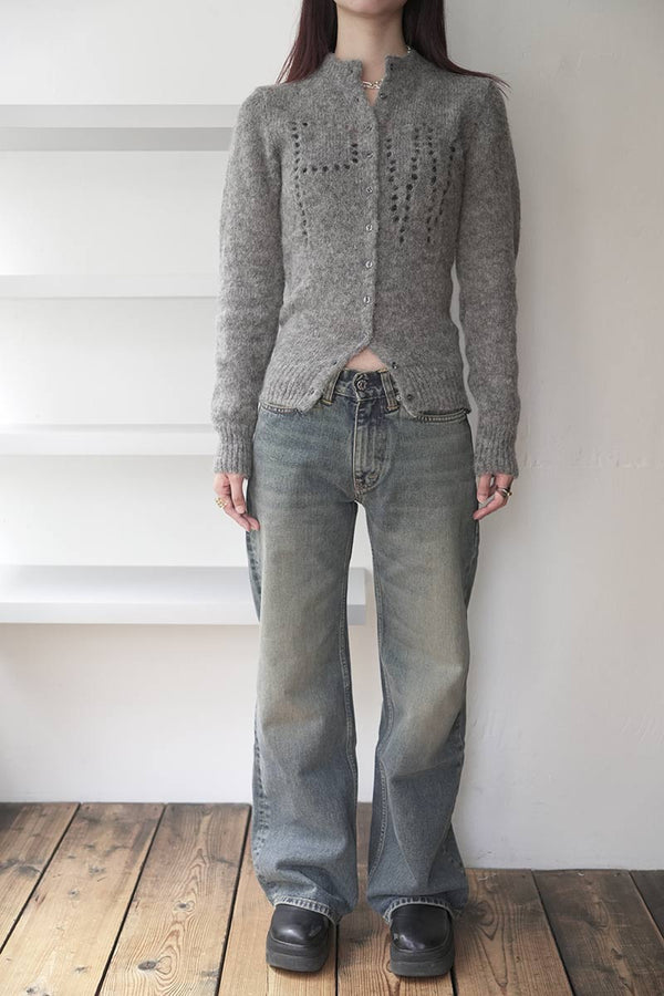 DOVE BUTTON CARDIGAN / GREY