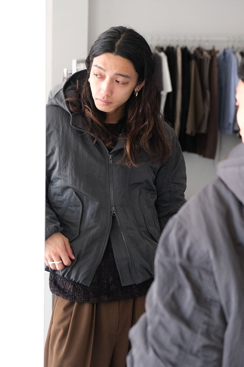 ジャケット・アウター hope HOPE | EXPLORER JACKET / DARK GREY VINTAGE NYLON フーデッド