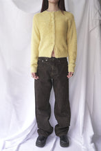 Load image into Gallery viewer, NYLON FUR KNIT CARDIGAN / YELLOW