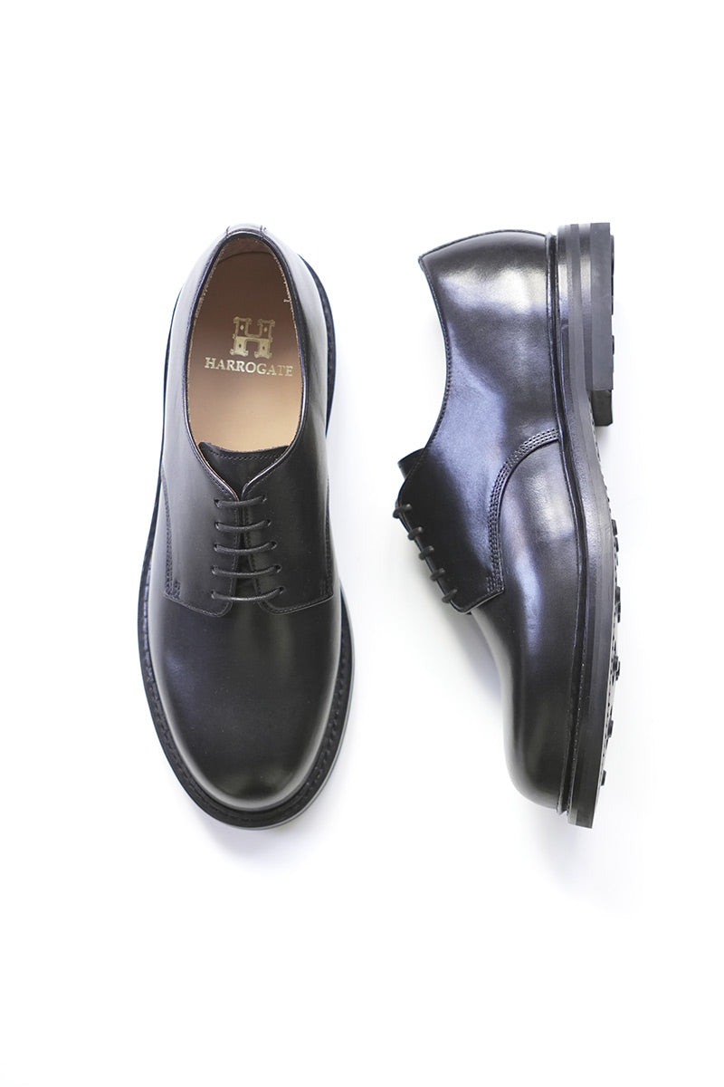 HARROGATE | EUSTON PLAIN TOE SHOES / BLACK プレーントゥレザー