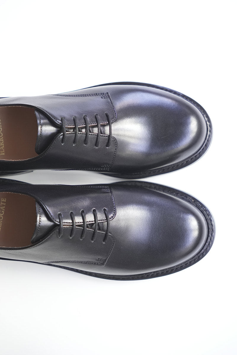 HARROGATE | EUSTON PLAIN TOE SHOES / BLACK プレーントゥレザー