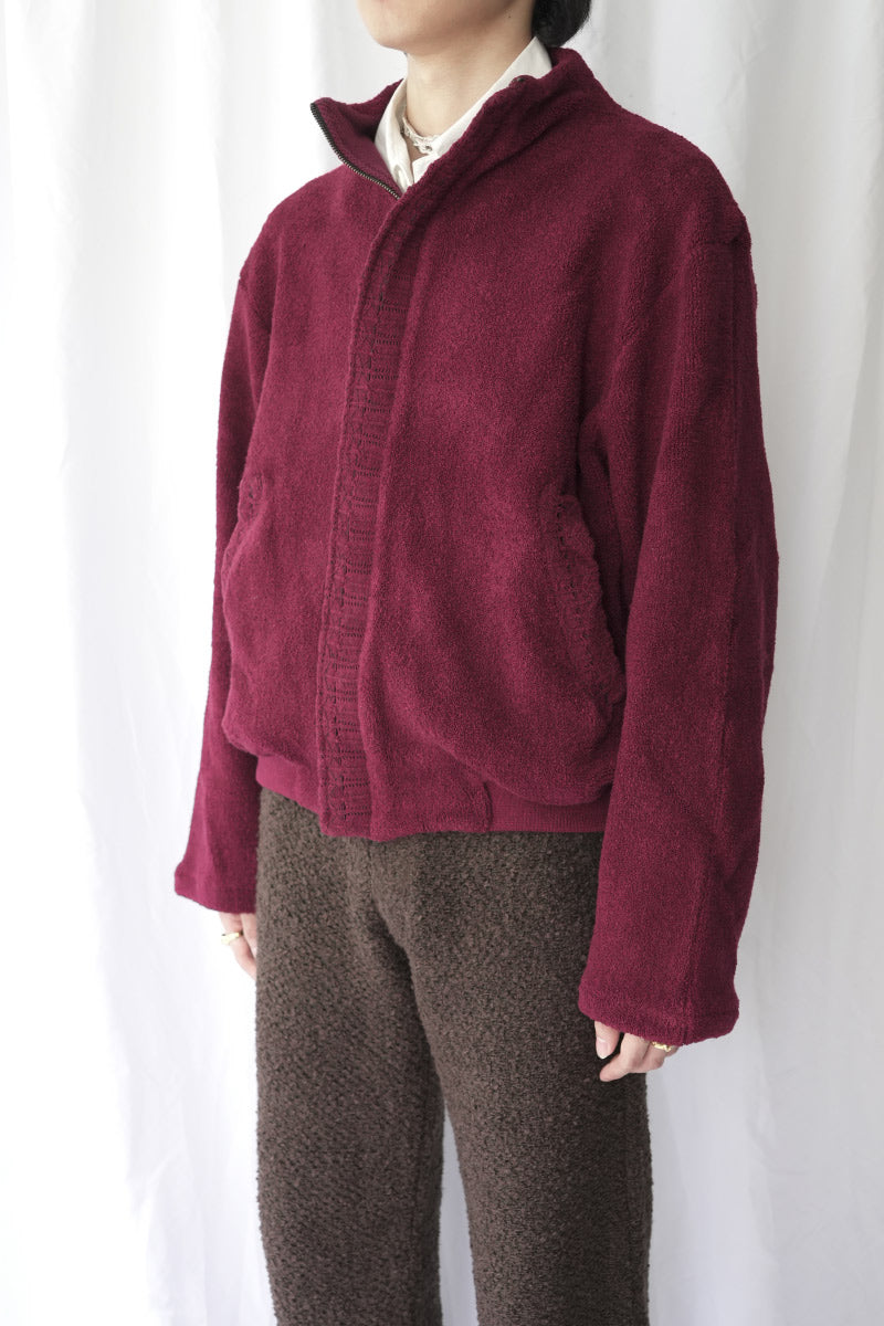 ABOVE KNIT ZIP JACKET / MAROON