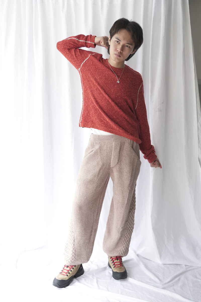 WOVENSIDE KNIT TROUSERS / MAUVE