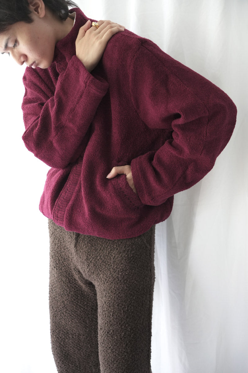 ABOVE KNIT ZIP JACKET / MAROON