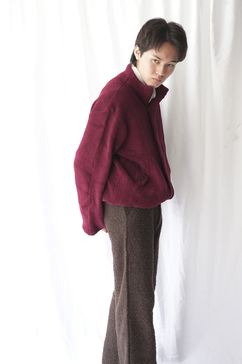 ABOVE KNIT ZIP JACKET / MAROON