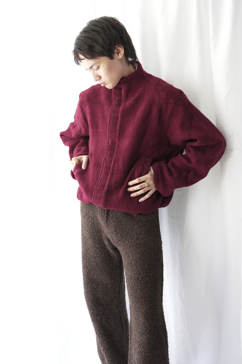 ABOVE KNIT ZIP JACKET / MAROON