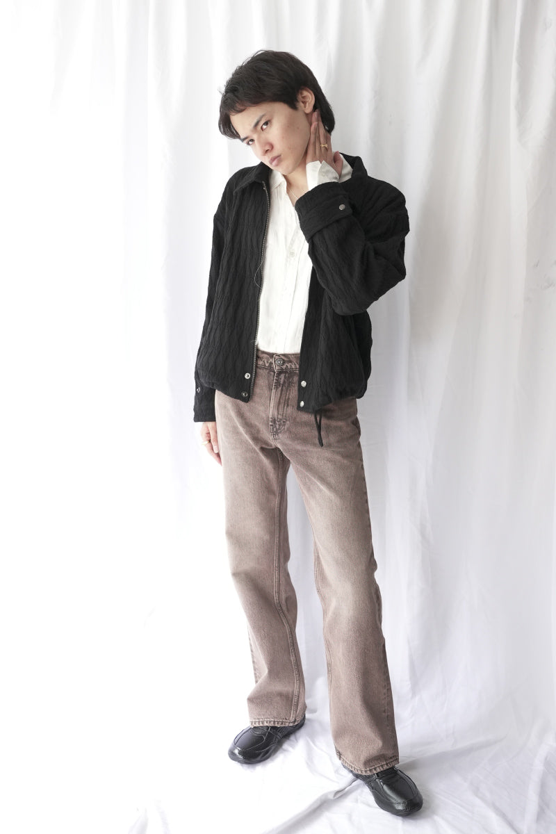 DIAMOND QUILT KNIT JACKET / BLACK