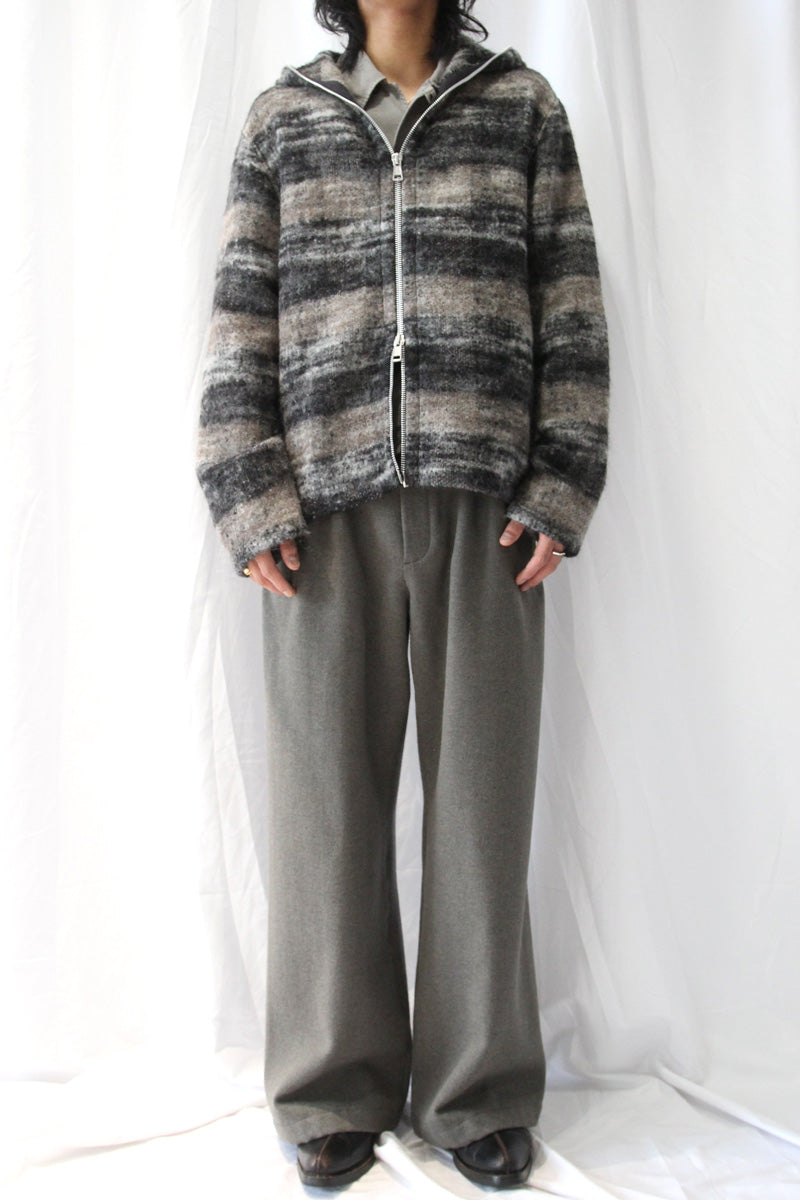 FULL ZIP HOOD / NIGHT WOODS CHECK LOFT WOOL [Scheduled for 26AW arrival]