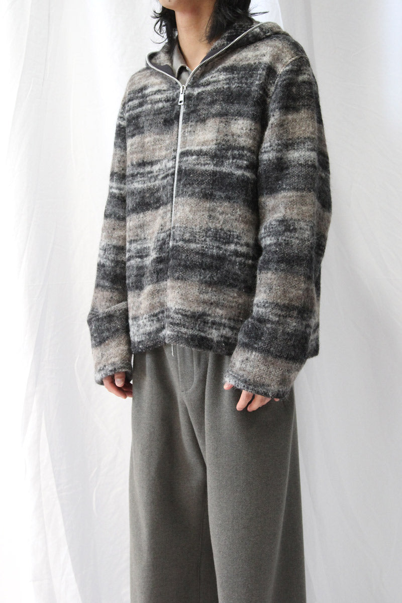 FULL ZIP HOOD / NIGHT WOODS CHECK LOFT WOOL [Scheduled for 26AW arrival]
