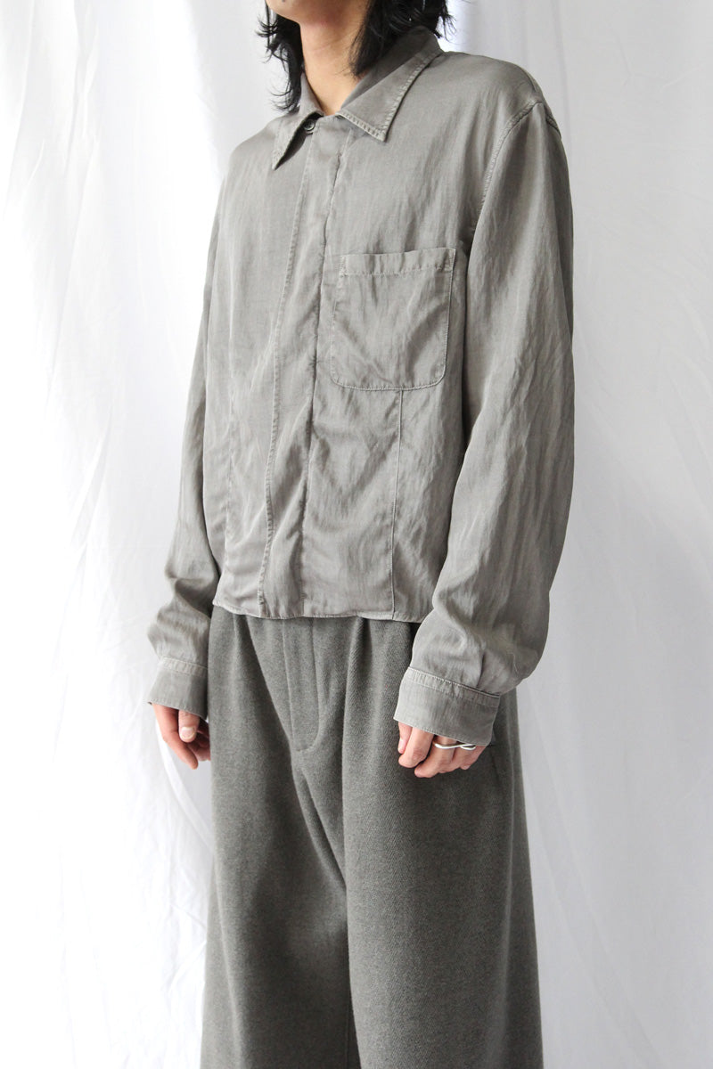 SIFT ZIP SHIRT / WARM GRAVEL WARMTH VISCOSE