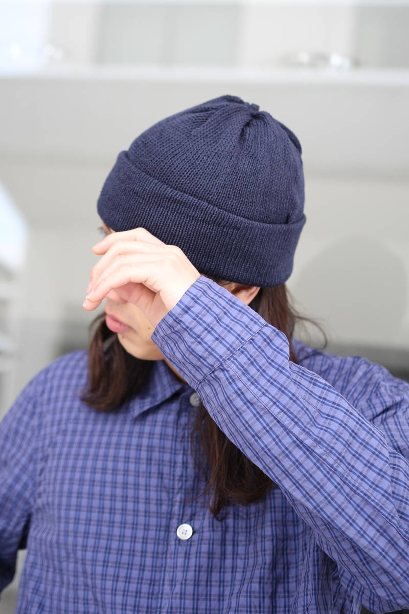 COMESANDGOES | 和紙 5G STANDARD KNIT / NAVY 5ゲージ和紙ニット