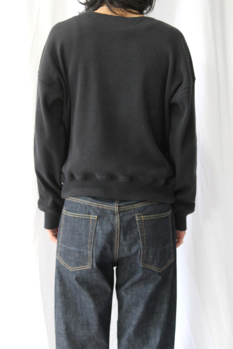 BALLON SWEATSHIRT / FURNACE BLACK BEEFY RIB
