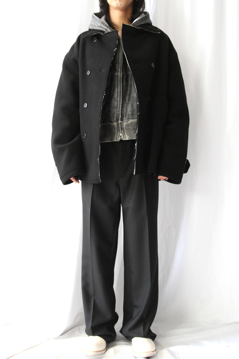 PEACOAT SHORT - WOOL FELT / BLACK