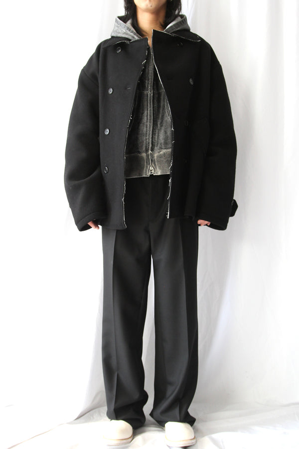 PEACOAT SHORT - WOOL FELT / BLACK