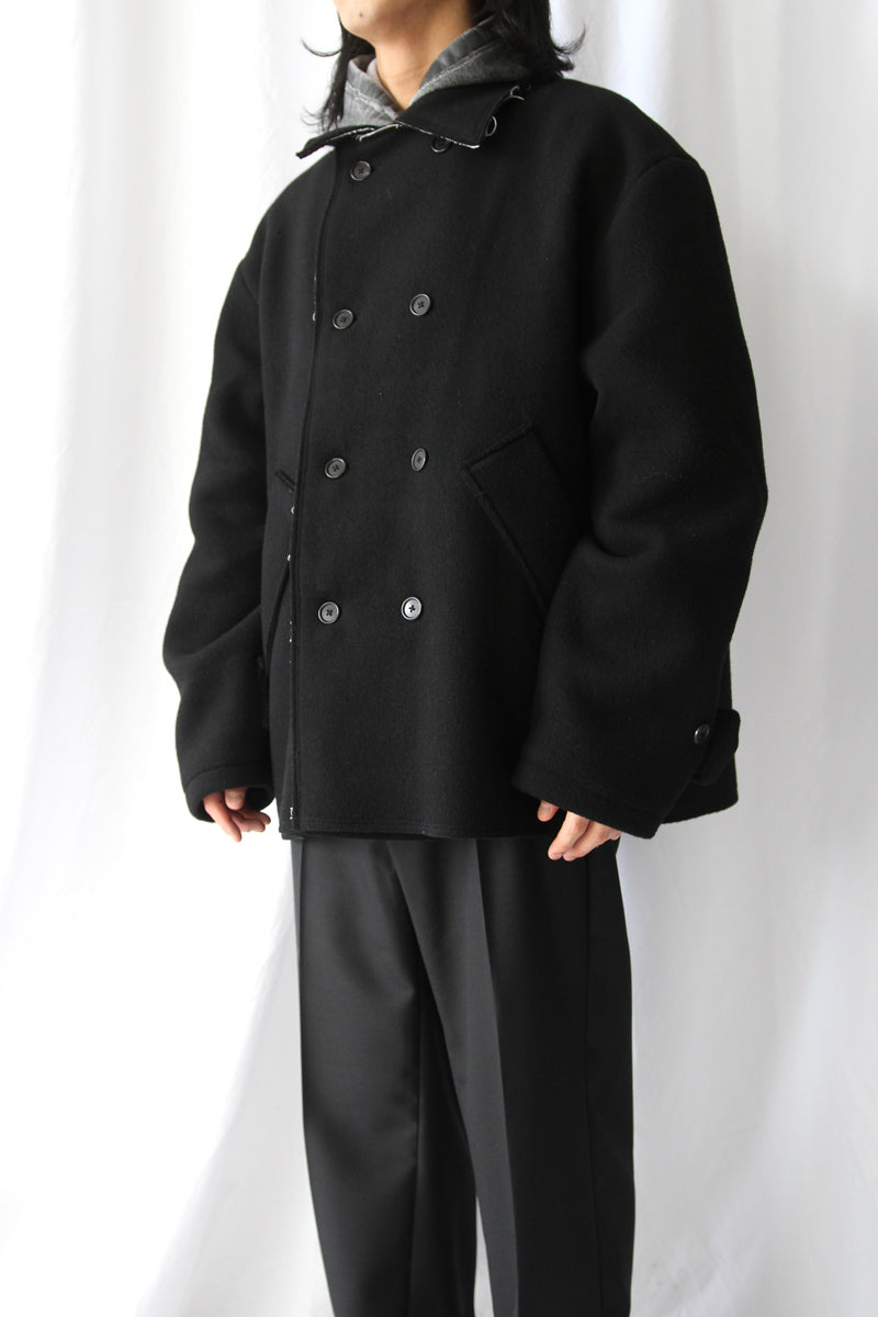 PEACOAT SHORT - WOOL FELT / BLACK