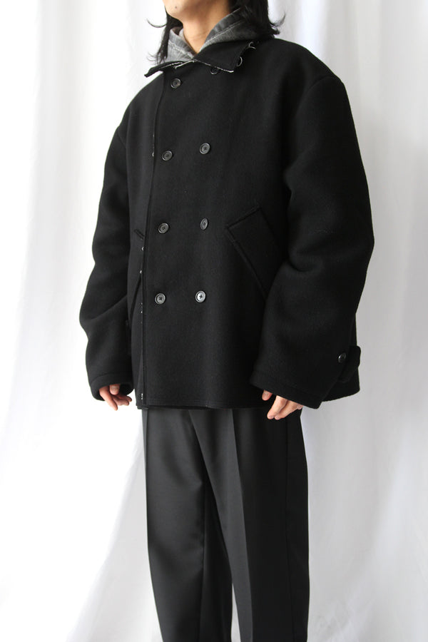 PEACOAT SHORT - WOOL FELT / BLACK