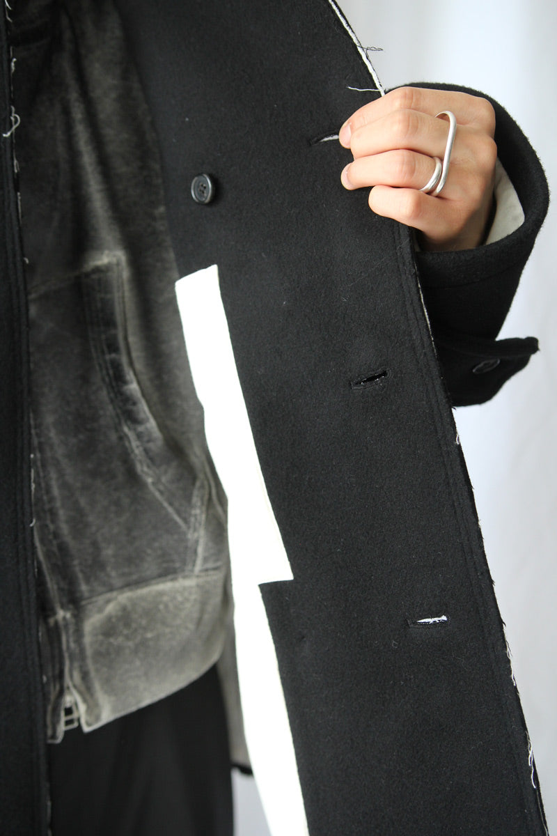 PEACOAT SHORT - WOOL FELT / BLACK