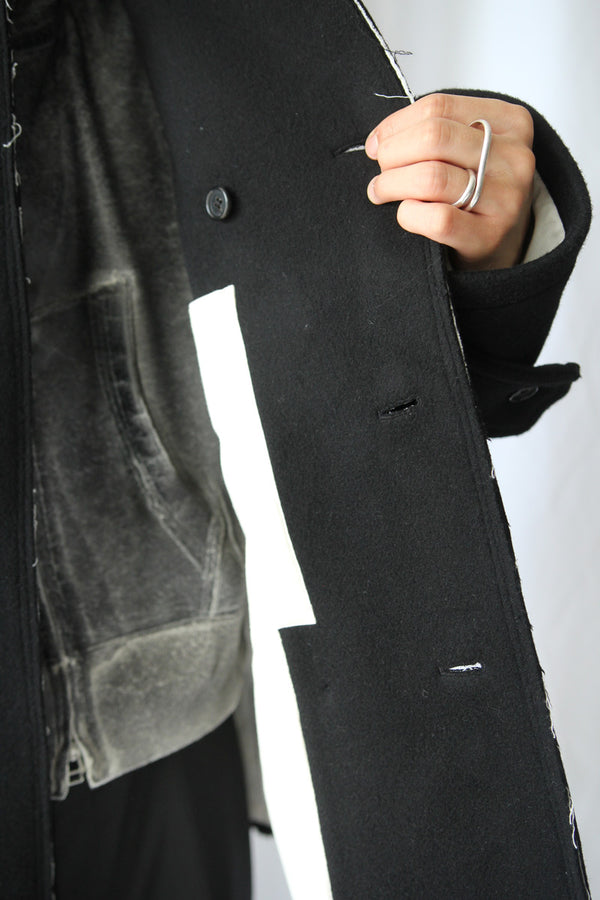 PEACOAT SHORT - WOOL FELT / BLACK