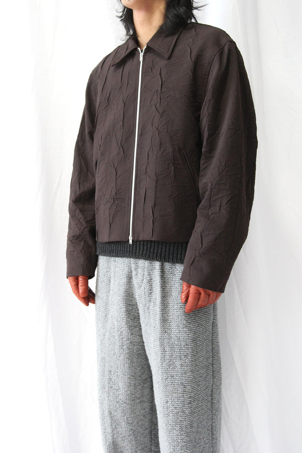 MINI JACKET / OBSCURA BROWN IMPRINT WOOL [Scheduled for Autumn/Winter 2026 arrival]