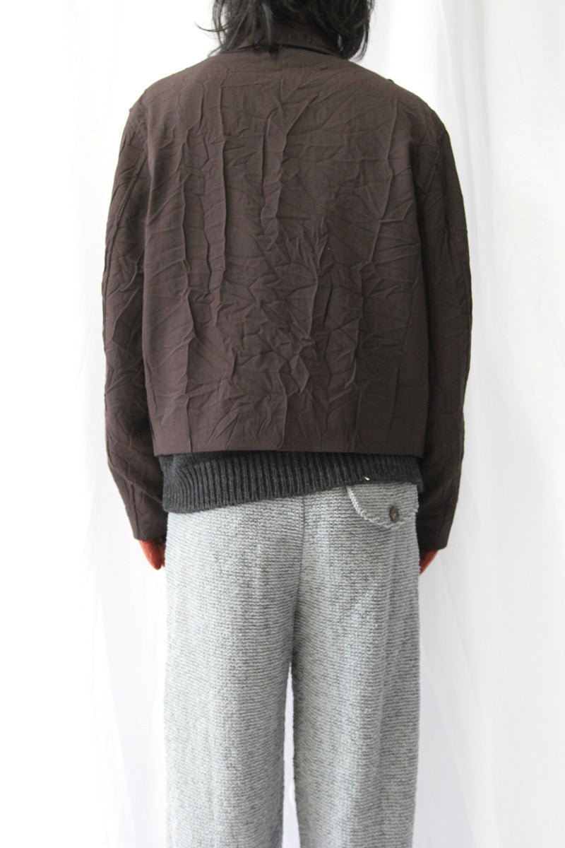 MINI JACKET / OBSCURA BROWN IMPRINT WOOL [Scheduled for Autumn/Winter 2026 arrival]