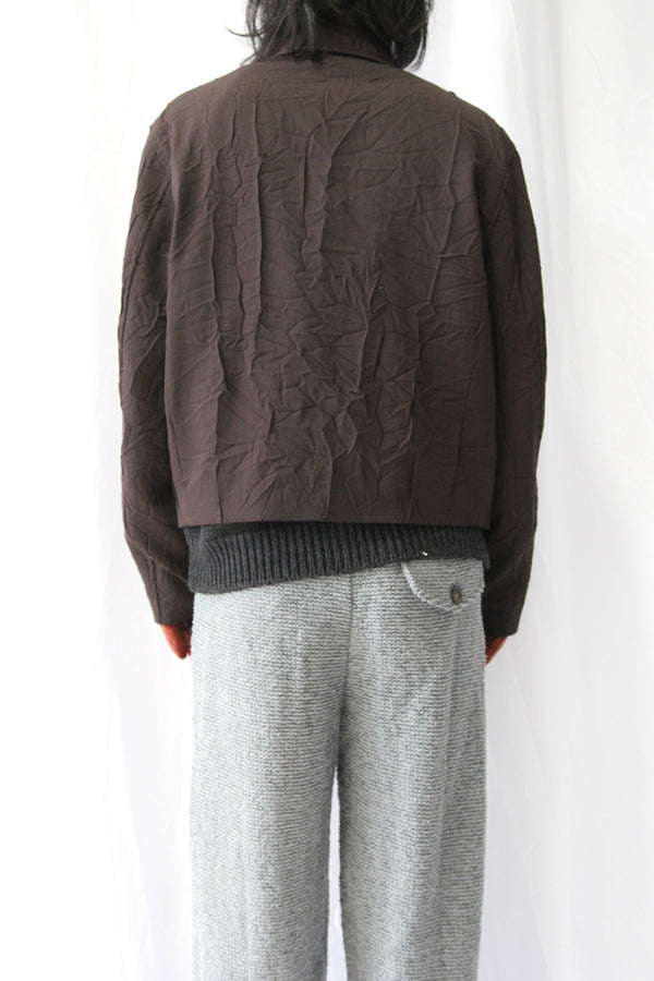 MINI JACKET / OBSCURA BROWN IMPRINT WOOL [Scheduled for Autumn/Winter 2026 arrival]