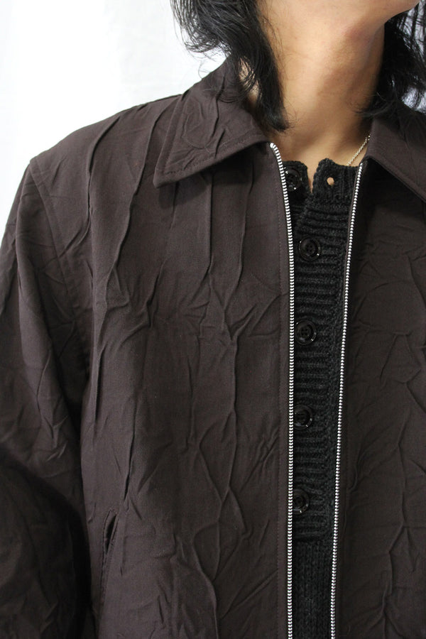MINI JACKET / OBSCURA BROWN IMPRINT WOOL [Scheduled for Autumn/Winter 2026 arrival]