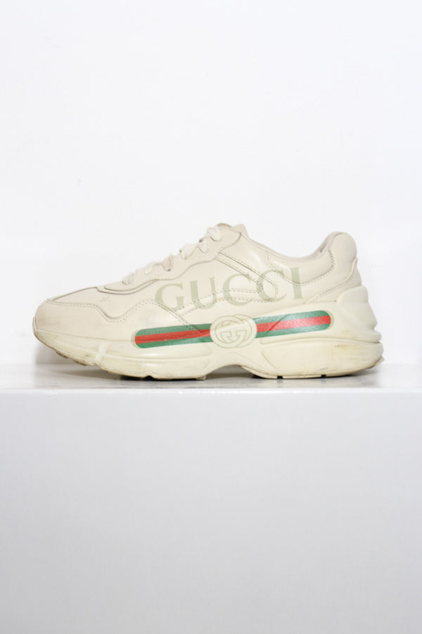 GUCCI | MADE IN ITALY RHYTON 가죽 스니커즈 [USED]
