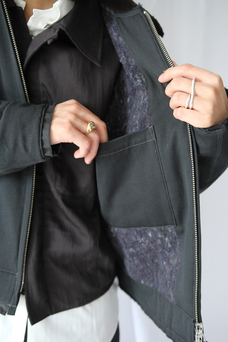 WORKER JACKET - WOOL TWILL / GREY