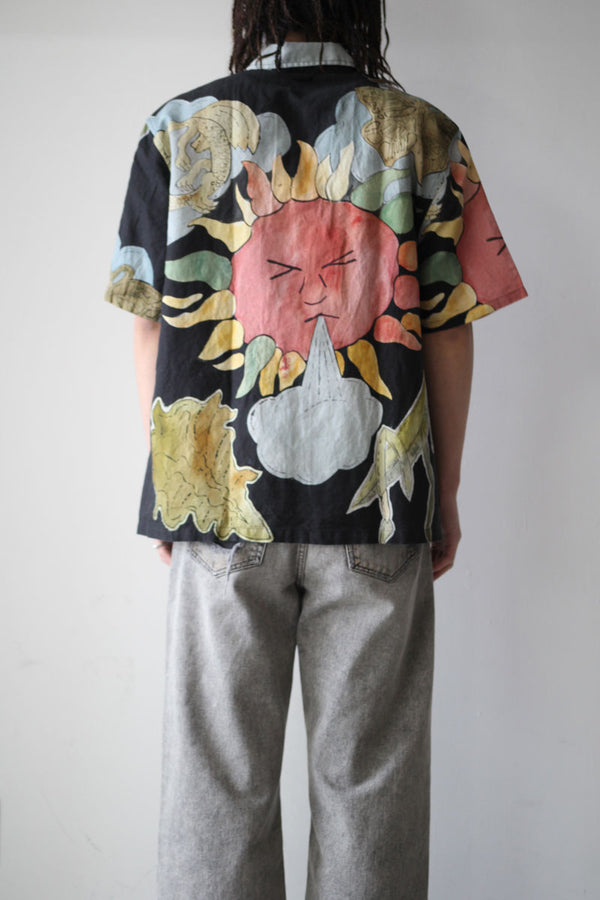 BOX SHIRT SHORT SLEEVE / DUSTY LILAC COATED VOILE 