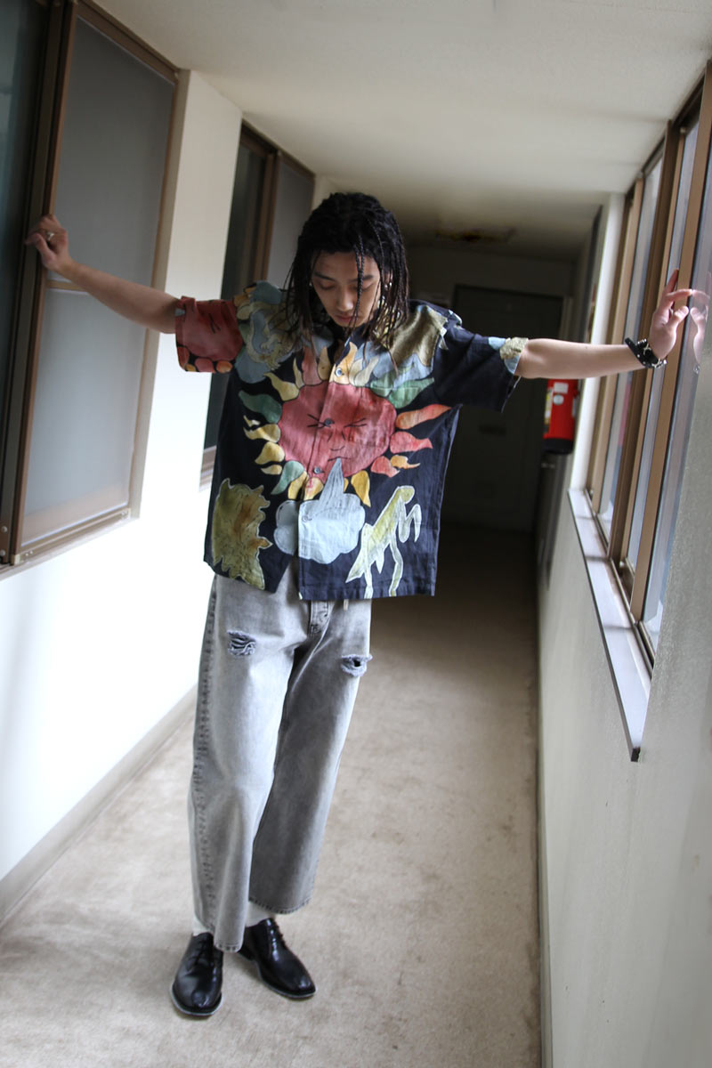 BOX SHIRT SHORTSLEEVE / SOLAR POWER PRINT [20%OFF]