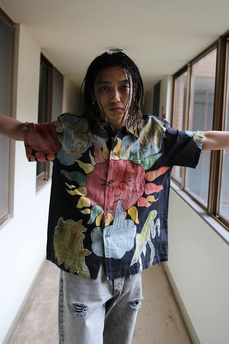 BOX SHIRT SHORTSLEEVE / SOLAR POWER PRINT [20%OFF]