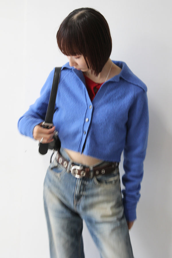 NANUSHKA | MERINO WOOL CROPPED KNIT JACKET [USED]