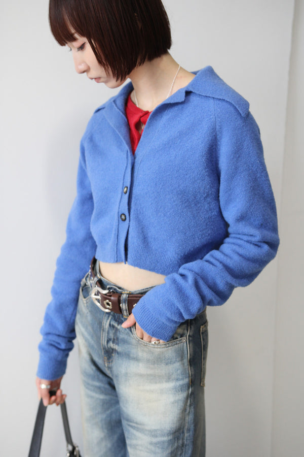 NANUSHKA | MERINO WOOL CROPPED KNIT JACKET [USED]