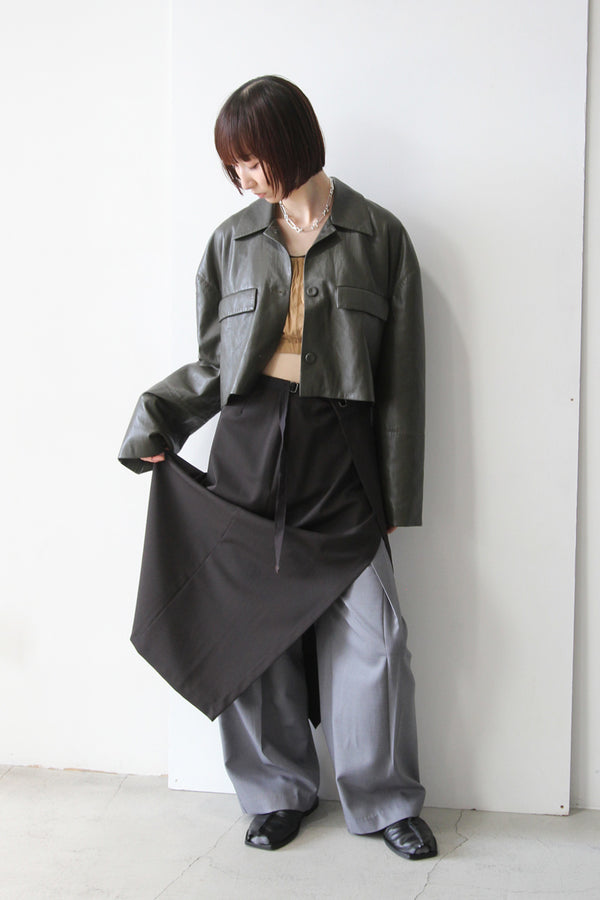 NANUSHKA | CROPPED VEGAN LEATHER JACKET  [USED]