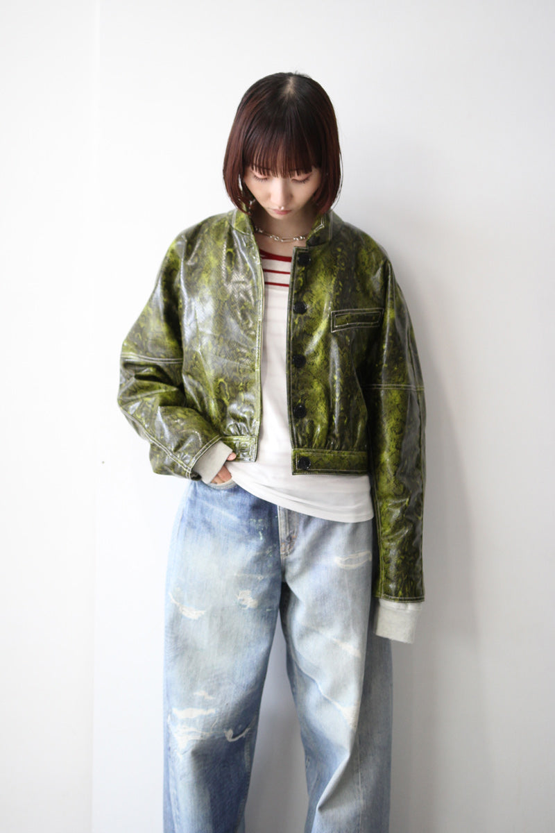 GANNI | FAUX LEATHER CROPPED JACKET [DEADSTOCK/NOS]