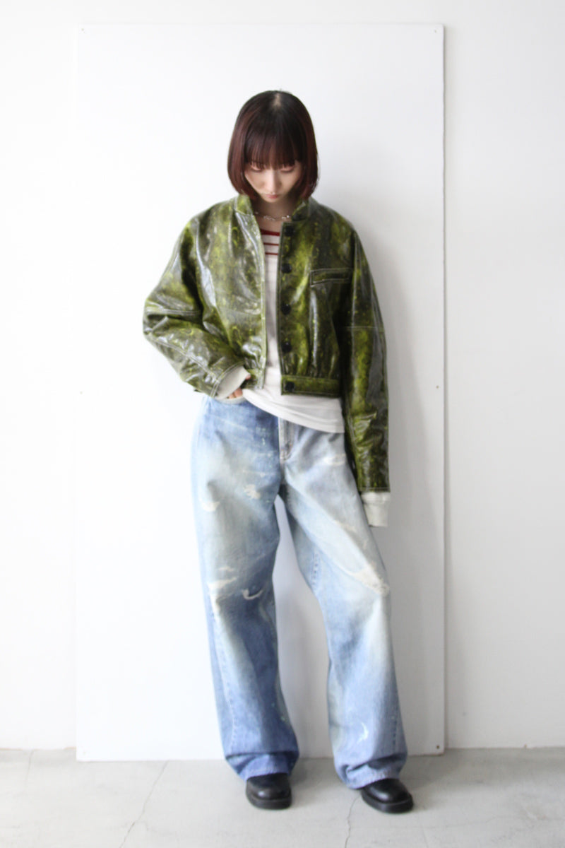 GANNI | FAUX LEATHER CROPPED JACKET [DEADSTOCK/NOS]