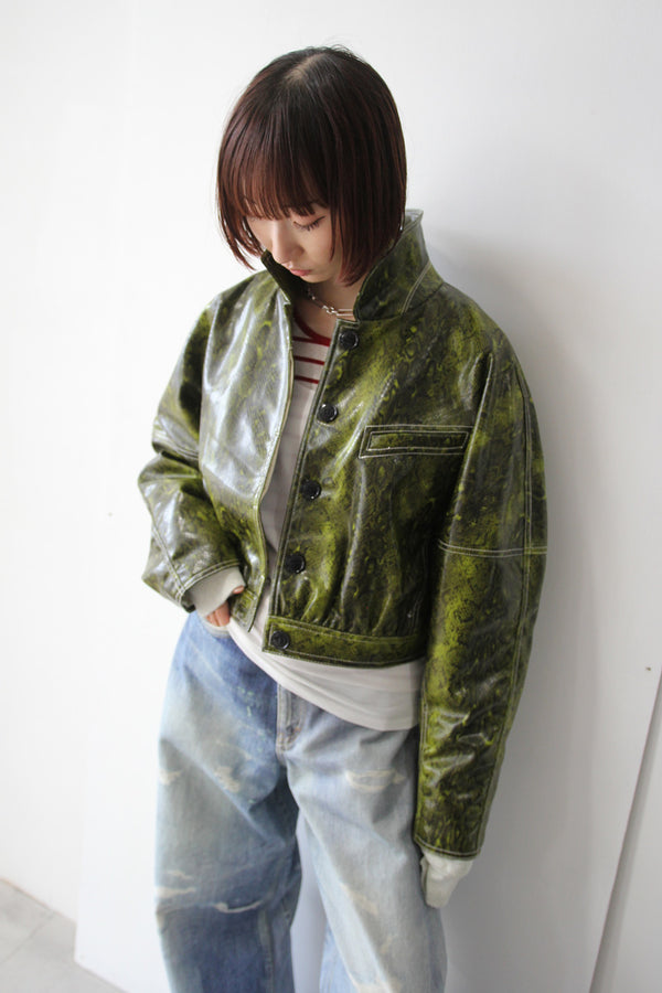 GANNI | FAUX LEATHER CROPPRD JACKET [DEADSTOCK/NOS]