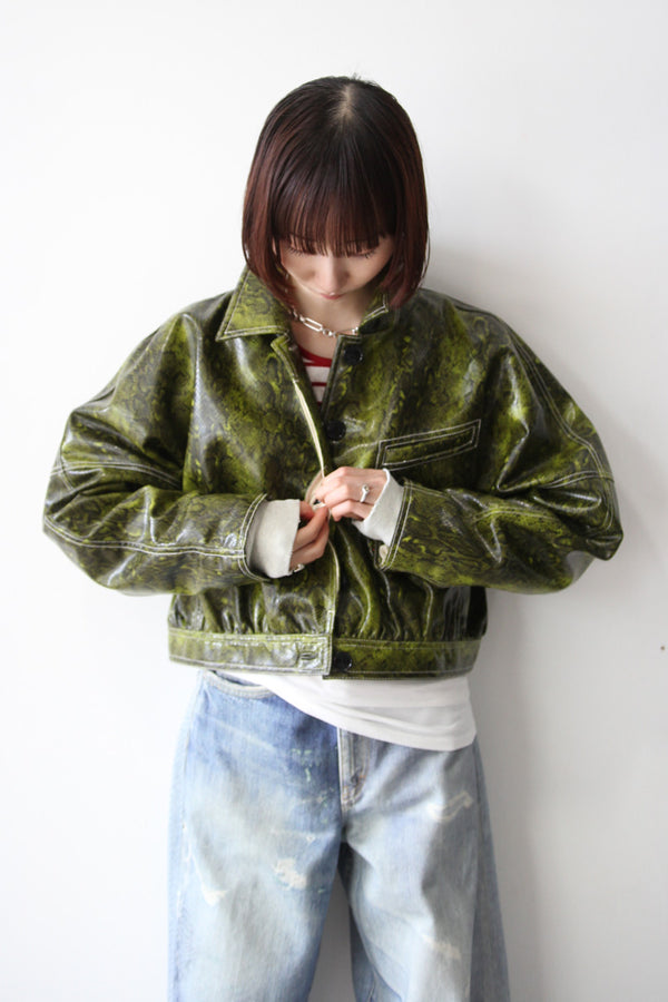 GANNI | FAUX LEATHER CROPPRD JACKET [DEADSTOCK/NOS]