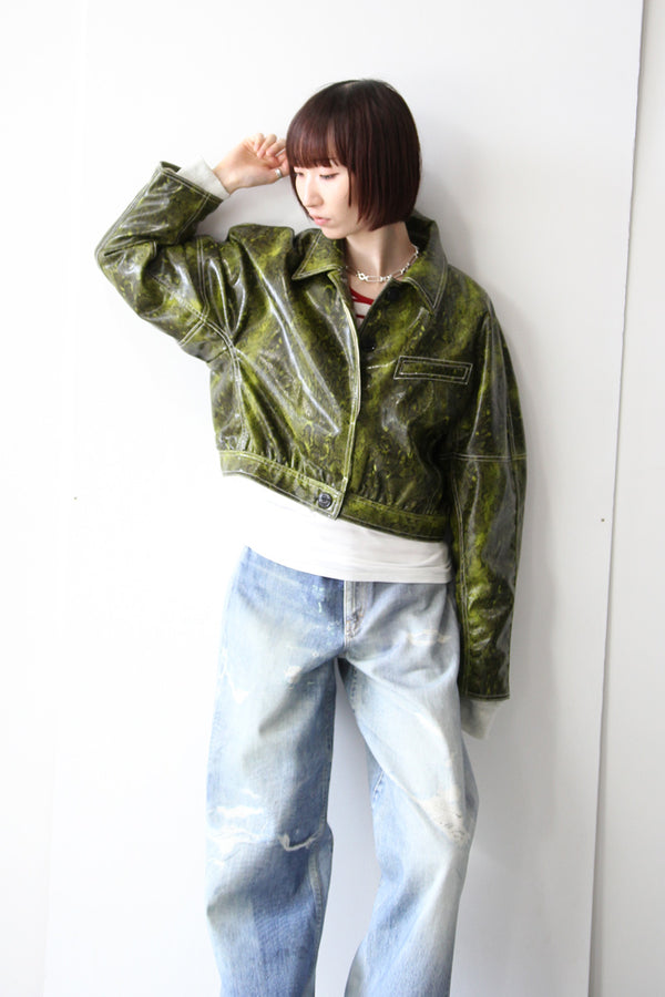 GANNI | FAUX LEATHER CROPPRD JACKET [DEADSTOCK/NOS]