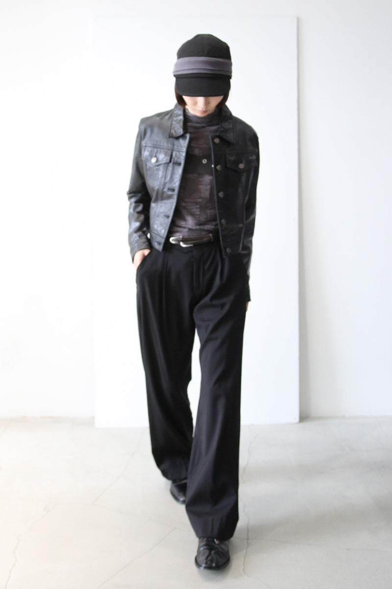 POLO JEANS CO | Y2K EARLY 00'S CROPPED LEATHER JACKET [USED]