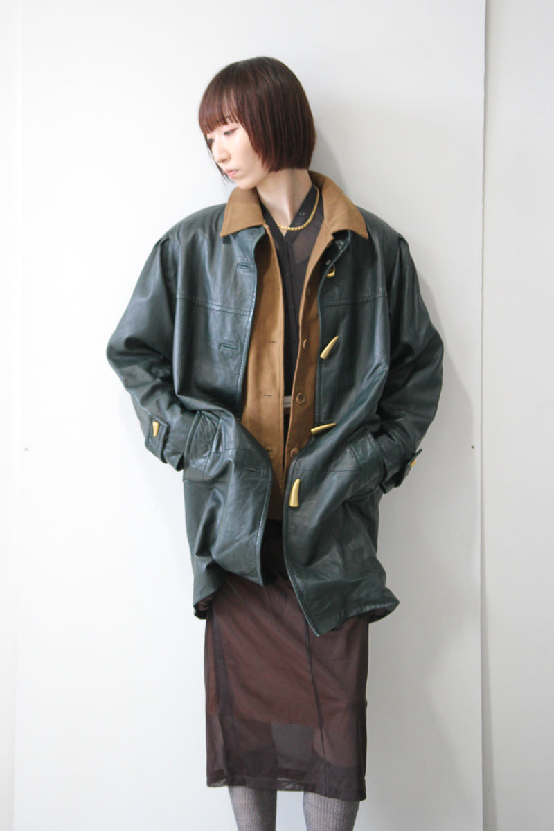 BLOOMING DALE'S | 80-90년대 하이넥 가죽 코트 [USED]