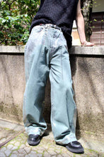 Load image into Gallery viewer, WIDE SEAM DENIM BAGGY PANTS .11 / FOILD FADE GREEN